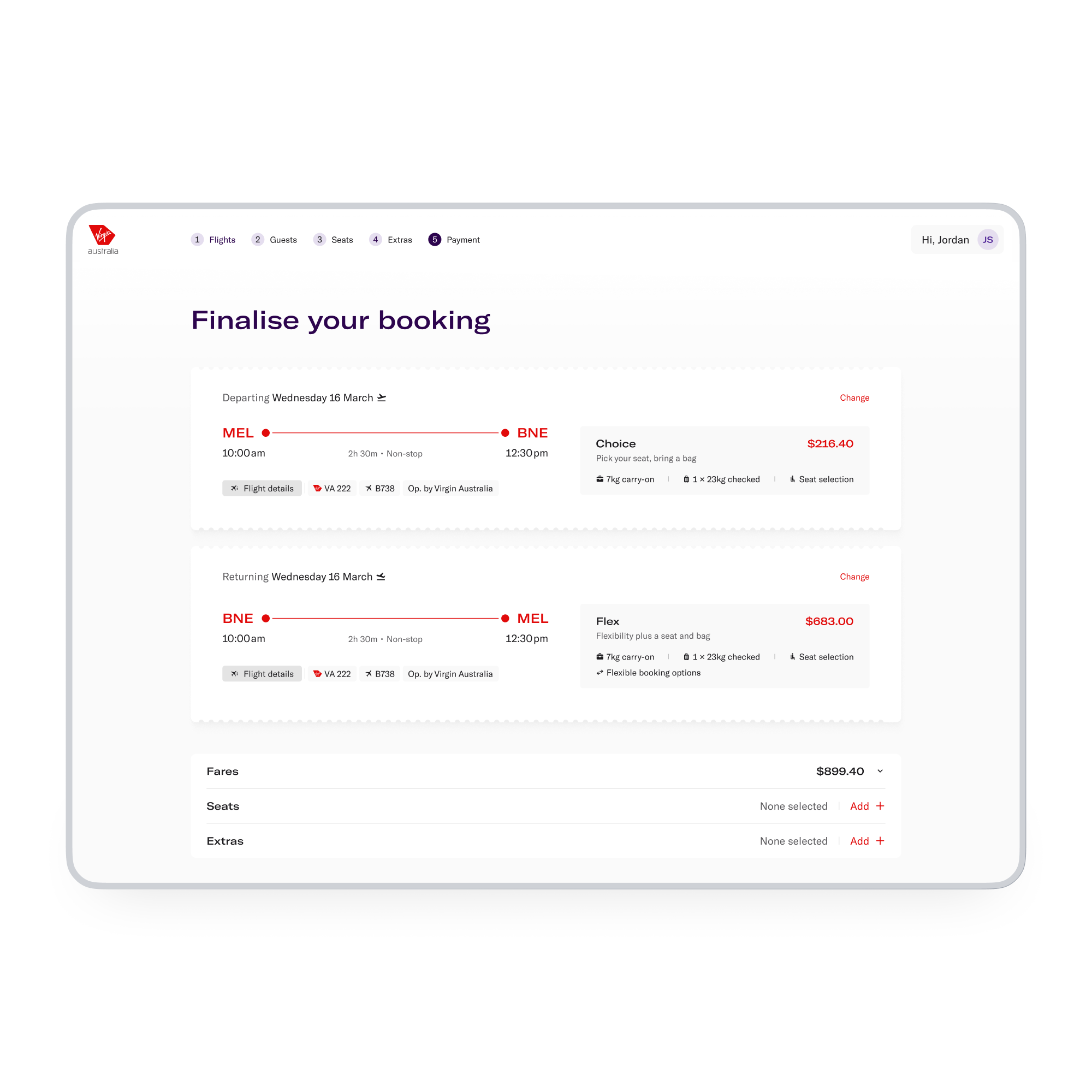 Image of booking engine detail